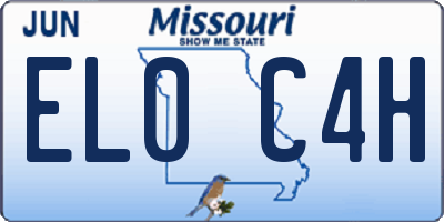 MO license plate EL0C4H