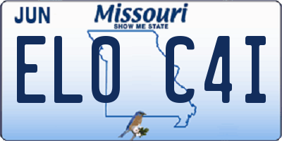 MO license plate EL0C4I