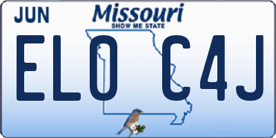 MO license plate EL0C4J