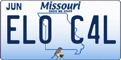 MO license plate EL0C4L