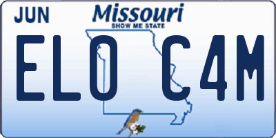 MO license plate EL0C4M