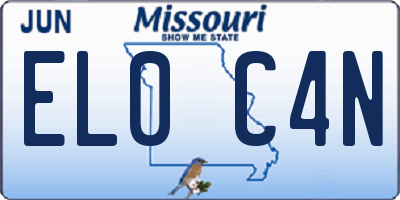 MO license plate EL0C4N