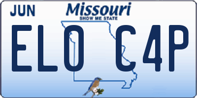 MO license plate EL0C4P