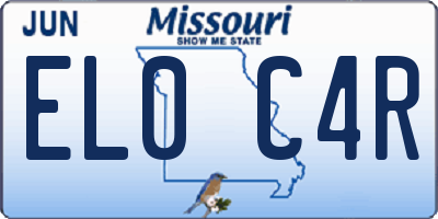 MO license plate EL0C4R