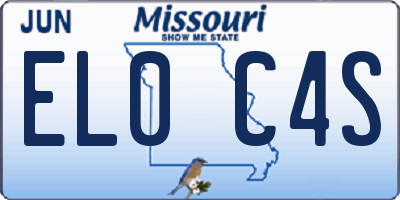 MO license plate EL0C4S