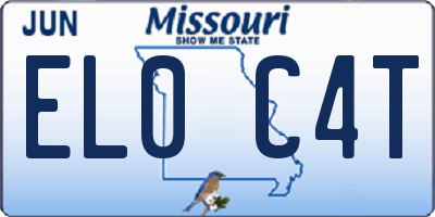 MO license plate EL0C4T