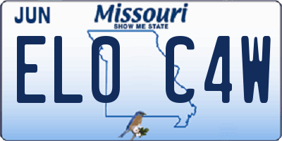 MO license plate EL0C4W
