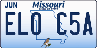 MO license plate EL0C5A