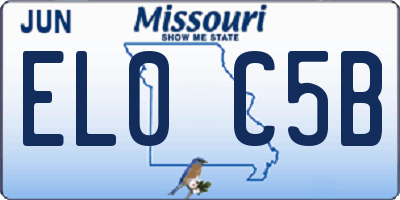 MO license plate EL0C5B
