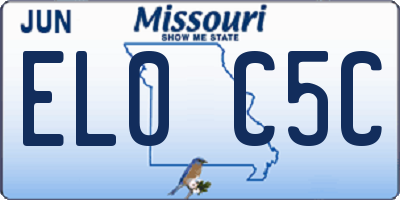 MO license plate EL0C5C