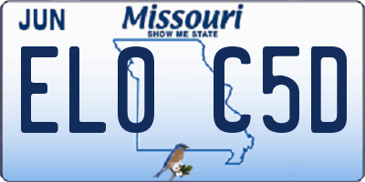 MO license plate EL0C5D