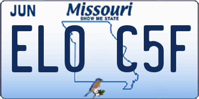 MO license plate EL0C5F