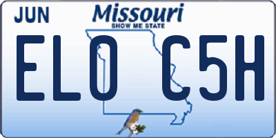 MO license plate EL0C5H
