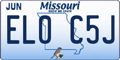 MO license plate EL0C5J