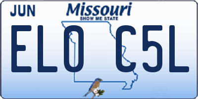 MO license plate EL0C5L