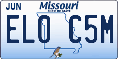 MO license plate EL0C5M
