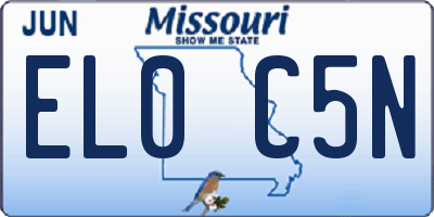MO license plate EL0C5N