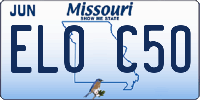MO license plate EL0C5O