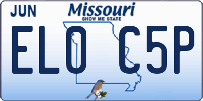 MO license plate EL0C5P