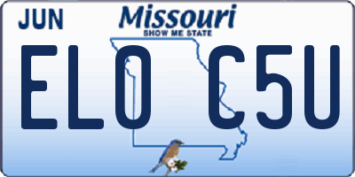 MO license plate EL0C5U