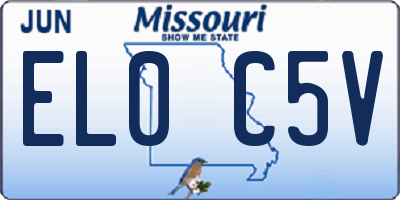 MO license plate EL0C5V