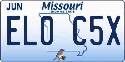 MO license plate EL0C5X
