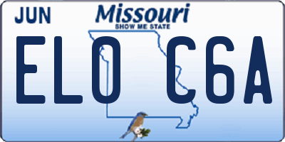 MO license plate EL0C6A