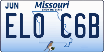 MO license plate EL0C6B