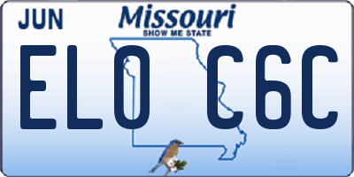 MO license plate EL0C6C