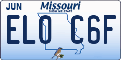 MO license plate EL0C6F