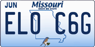 MO license plate EL0C6G