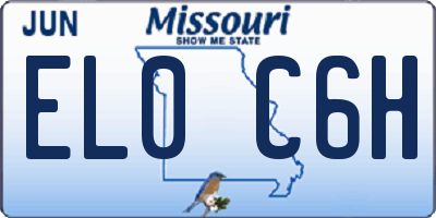 MO license plate EL0C6H