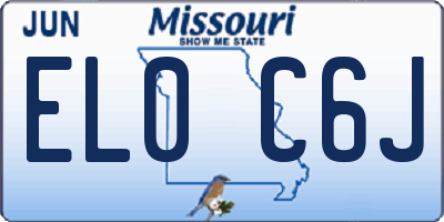 MO license plate EL0C6J