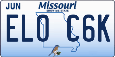 MO license plate EL0C6K