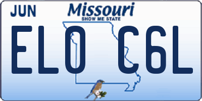 MO license plate EL0C6L