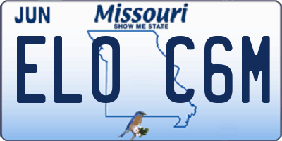 MO license plate EL0C6M