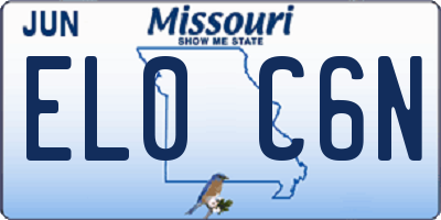 MO license plate EL0C6N