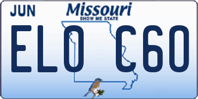 MO license plate EL0C6O