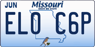 MO license plate EL0C6P