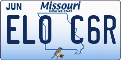 MO license plate EL0C6R