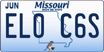 MO license plate EL0C6S