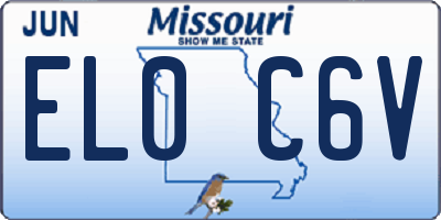 MO license plate EL0C6V