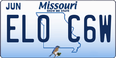MO license plate EL0C6W