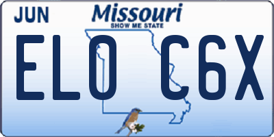 MO license plate EL0C6X