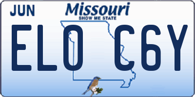 MO license plate EL0C6Y