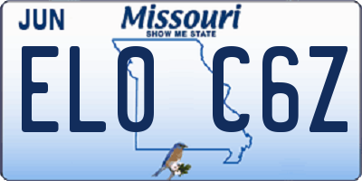 MO license plate EL0C6Z