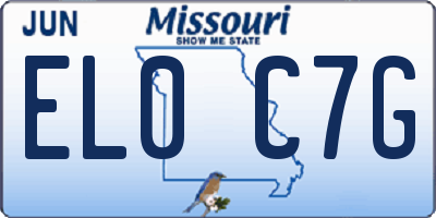 MO license plate EL0C7G