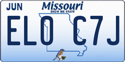 MO license plate EL0C7J