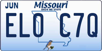 MO license plate EL0C7Q