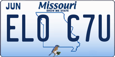 MO license plate EL0C7U